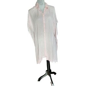 L*Space ANITA Pink Button Front Swim Cover Up XS / S, Women NWT